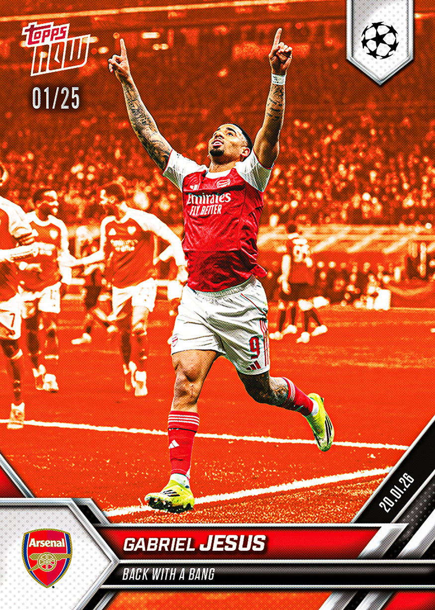 Gabriel Jesus - 2025-26 UCL Topps NOW - Card 73 - PR: 527 - Image 5