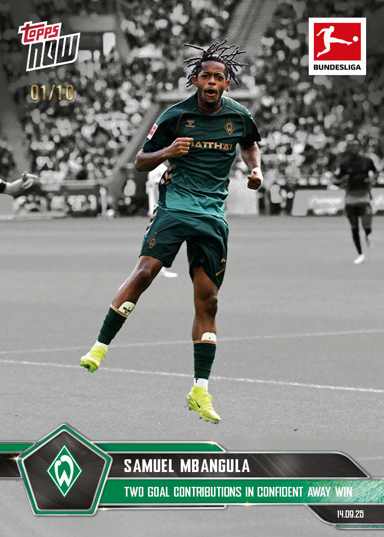 Samuel Mbangula - 2025-26 Bundesliga Topps NOW - Card 22 - PR: 326 - Image 4