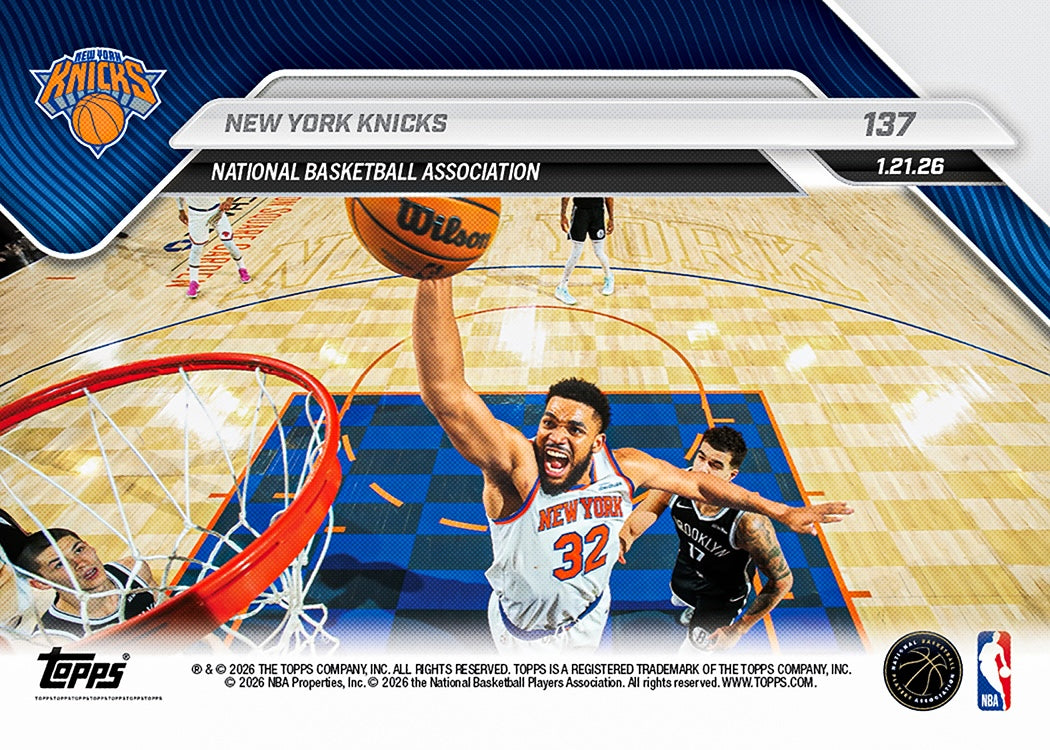 New York Knicks - 2025-26 NBA Topps NOW - Card 137 - PR: 543 - Image 2