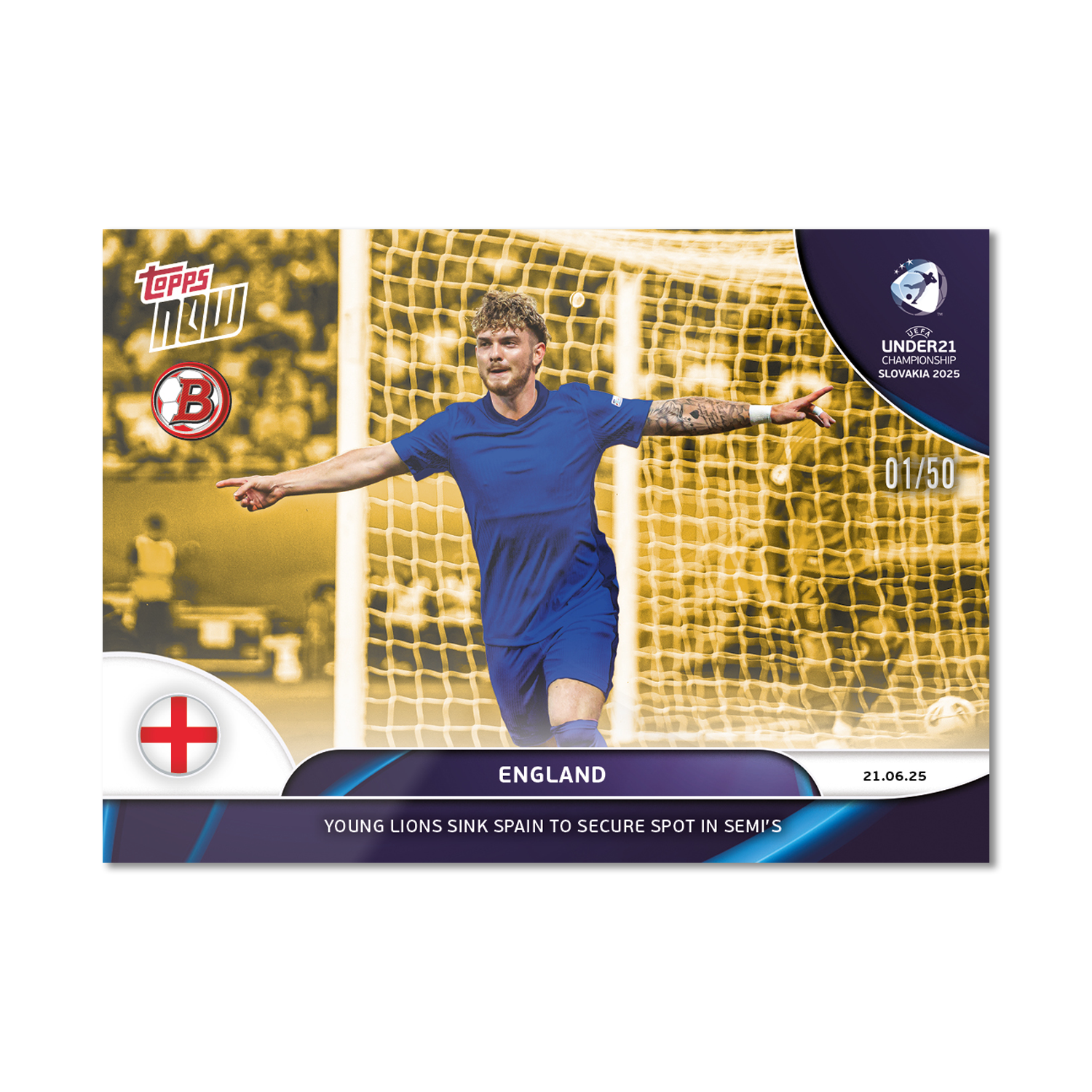 England - 2025 UEFA Euro U-21 Topps NOW - Card 7 - PR: 94 - Image 6