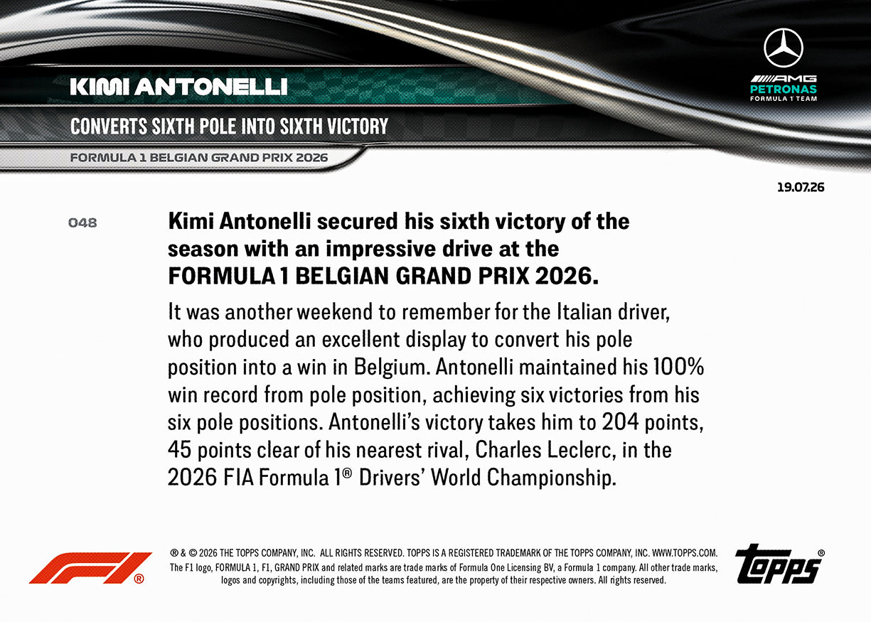Kimi Antonelli - 2026 Formula 1 Topps NOW - Card 48 - PR: 14351 - Image 7