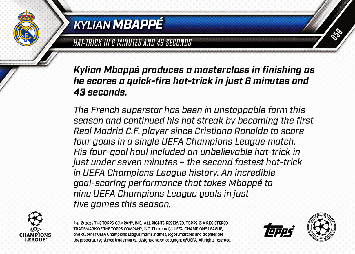 Kylian Mbappé - 2025-26 UCL Topps NOW - Card 59 - PR: 2660 - Image 7