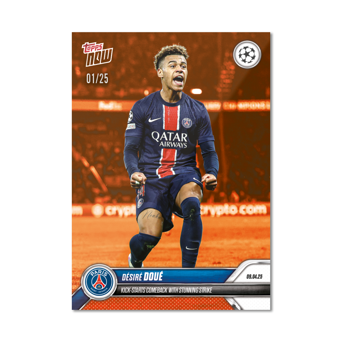 Désiré Doué - 2024-25 UCL Topps NOW - Card 137 - PR: 321 - Image 5