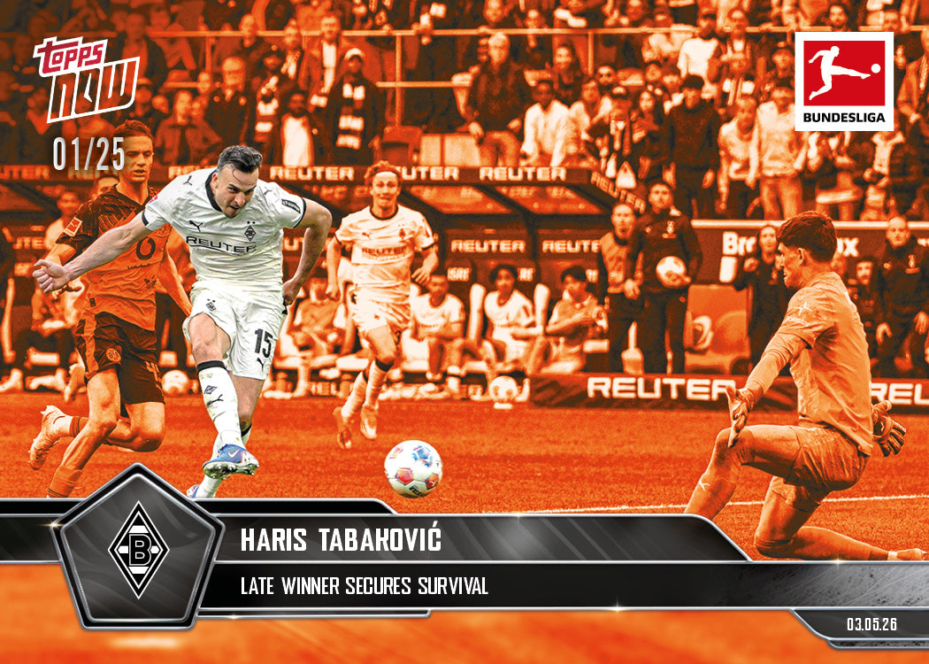 Haris Tabaković - 2025-26 Bundesliga Topps NOW - Card 187 - PR: 103 - Image 5