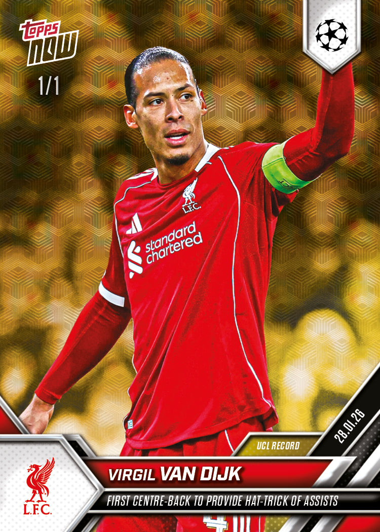 Alternative view of Virgil van Dijk - 2025-26 UCL Topps NOW - Card 82 - PR: 751