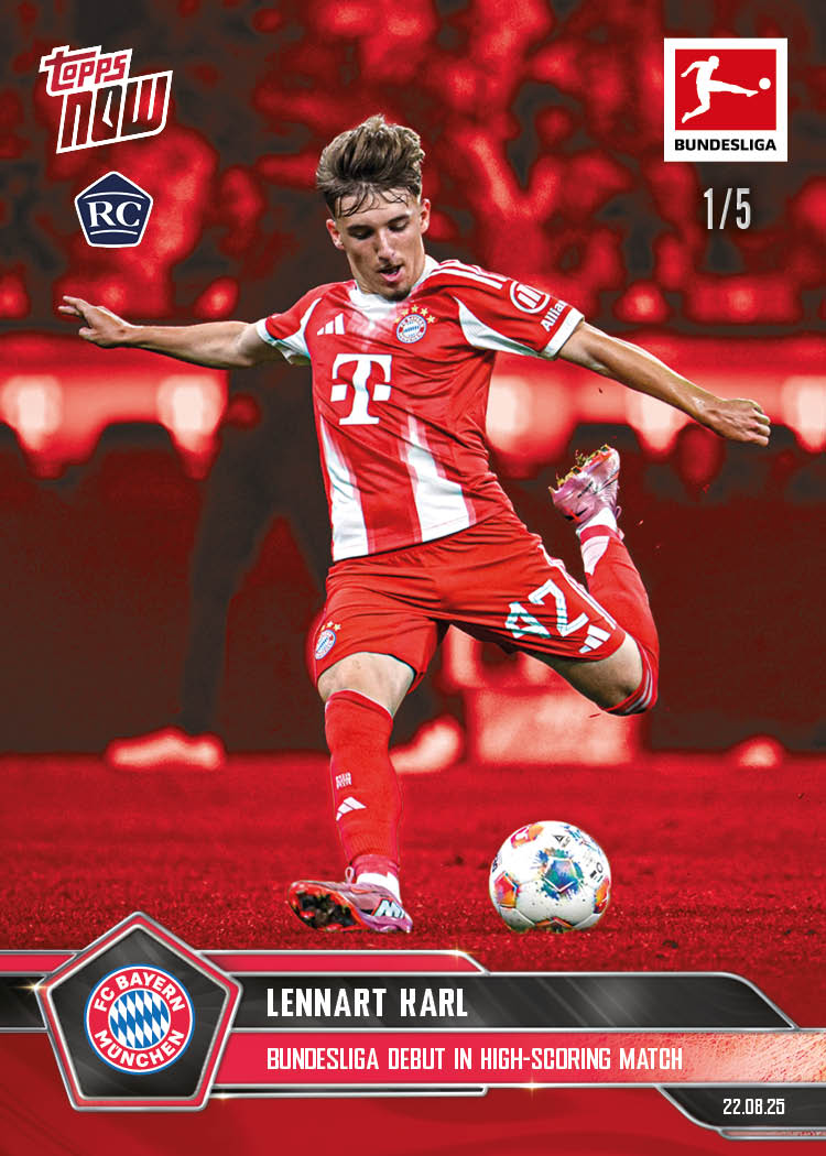 Lennart Karl - 2025-26 Bundesliga Topps NOW - Card 6 - PR: 3009 - Image 3
