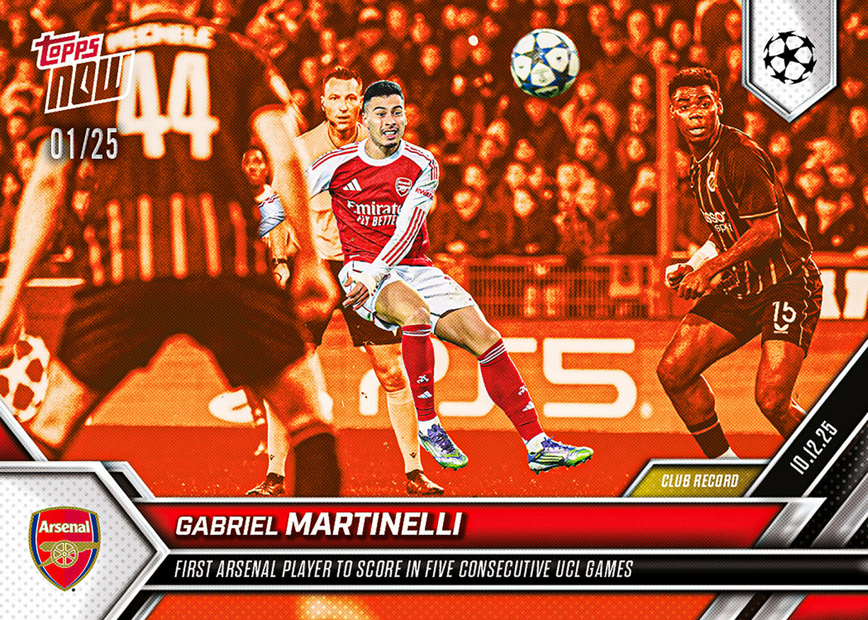 Gabriel Martinelli - 2025-26 UCL Topps NOW - Card 70 - PR: 698 - Image 3