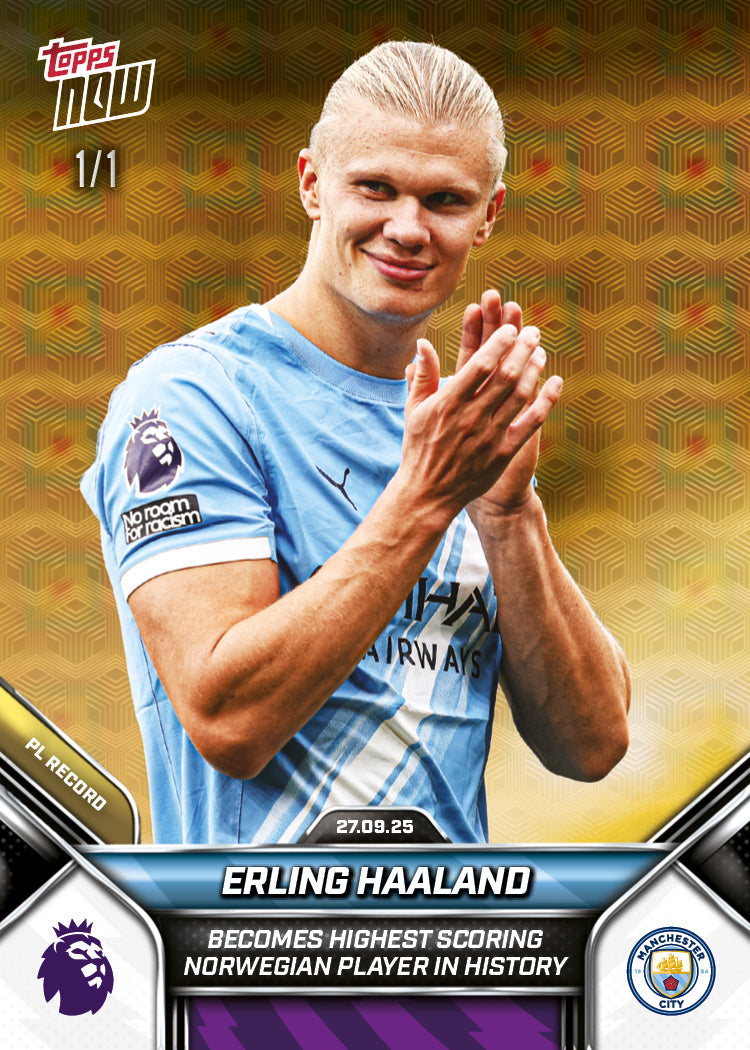 Erling Haaland - 2025-26 Premier League Topps NOW - Card 27 - PR: 1315 - Image 2