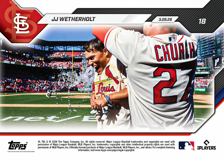 JJ Wetherholt - 2026 MLB Topps NOW - Card 18 - PR: 4365 - Image 2