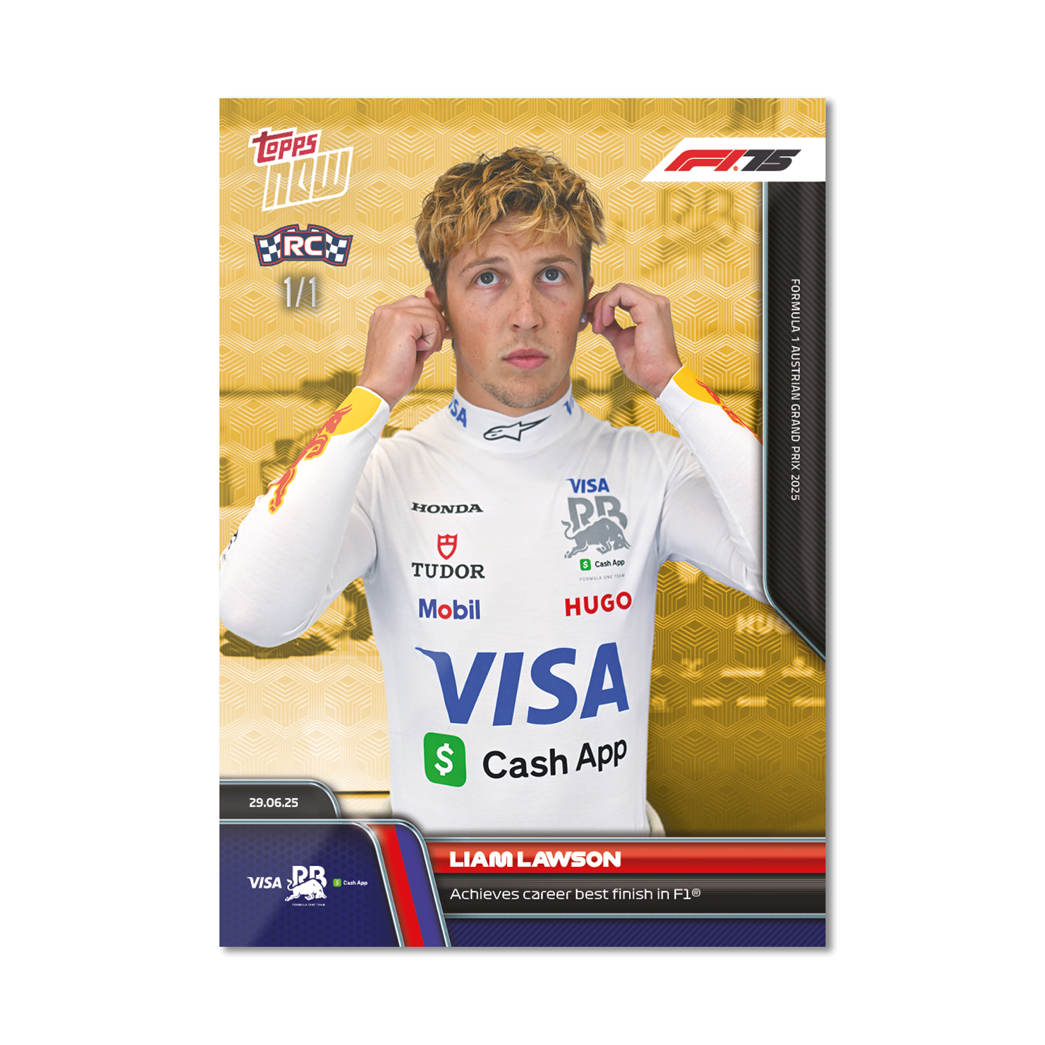 Liam Lawson - 2025 Formula 1 Topps NOW - Card 49 - PR: 798 - Image 2