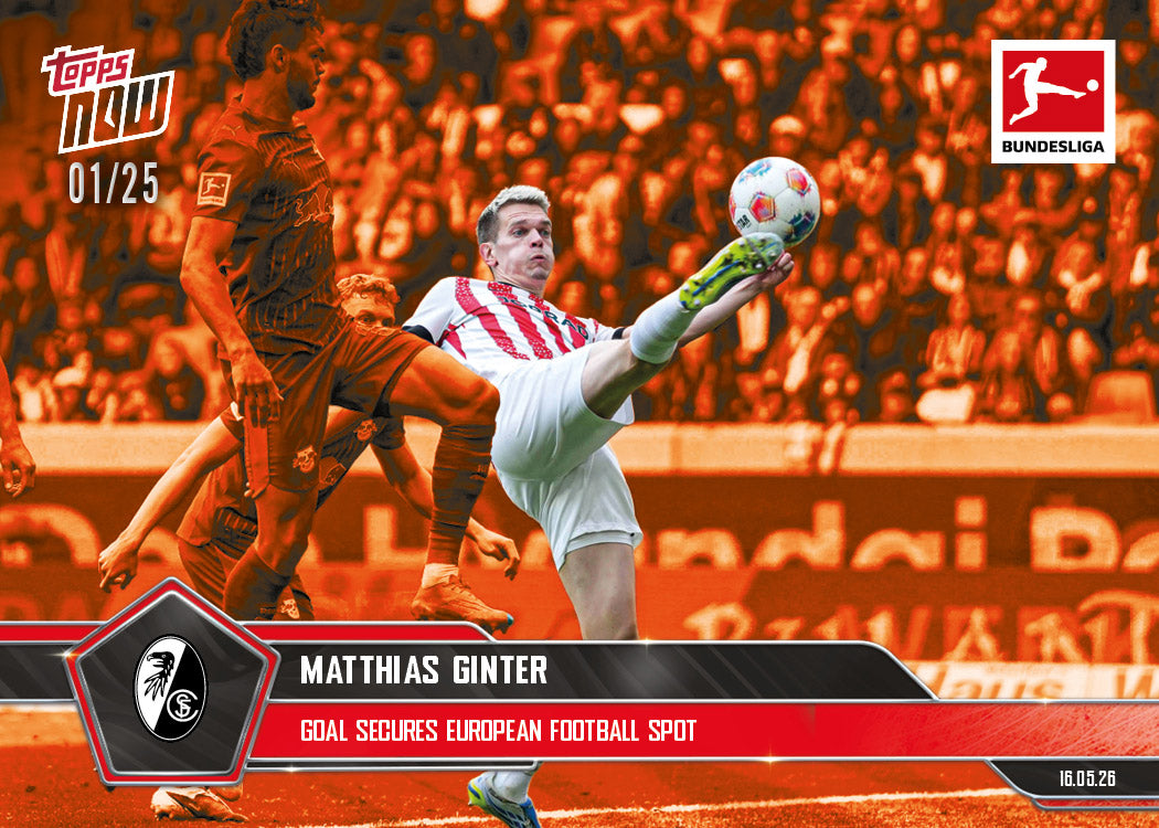 Matthias Ginter - 2025-26 Bundesliga Topps NOW - Card 198 - PR: 166 - Image 5