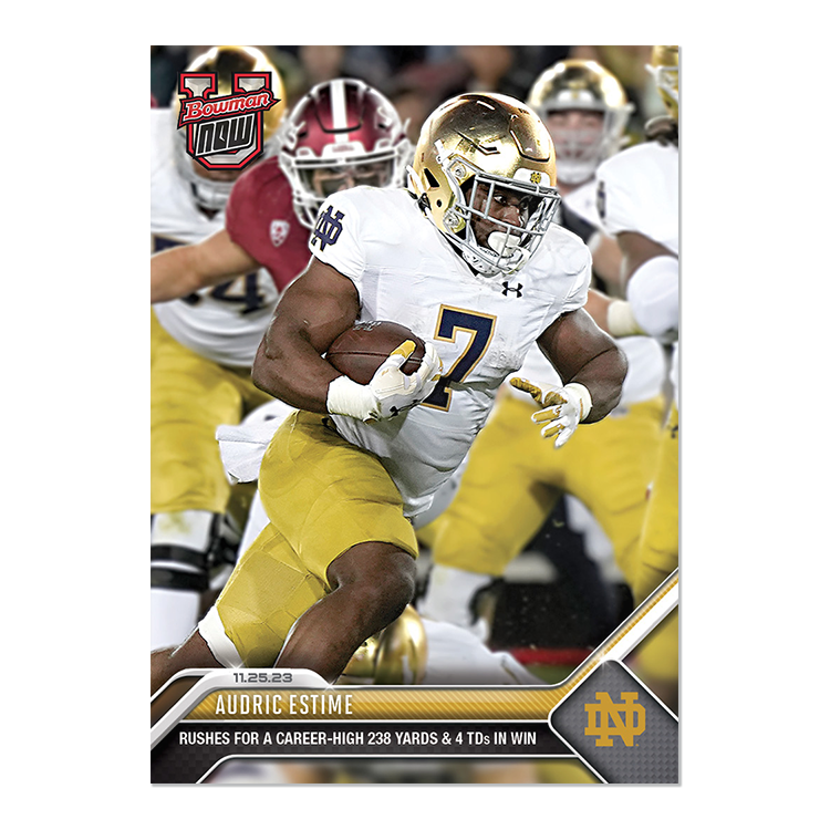 Audric Estime - 2023 Bowman U NOW Football Card 32 - PR: 723