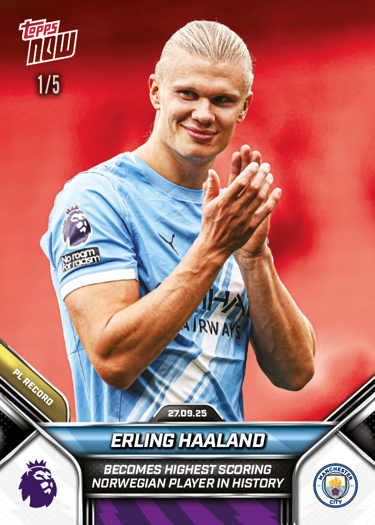 Erling Haaland - 2025-26 Premier League Topps NOW - Card 27 - PR: 1315 - Image 3