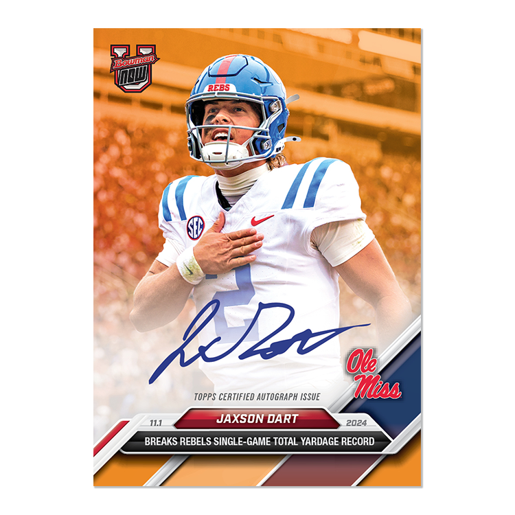 Jaxson Dart - 2024 Bowman U NOW Football Card 37 - LOOK FOR AUTOS - PR: 523 - Image 2