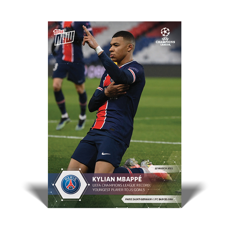 UEFA Champions League Record: Youngest player to 25 goals - UCL TOPPS NOW Card #53 - Print Run: 3020