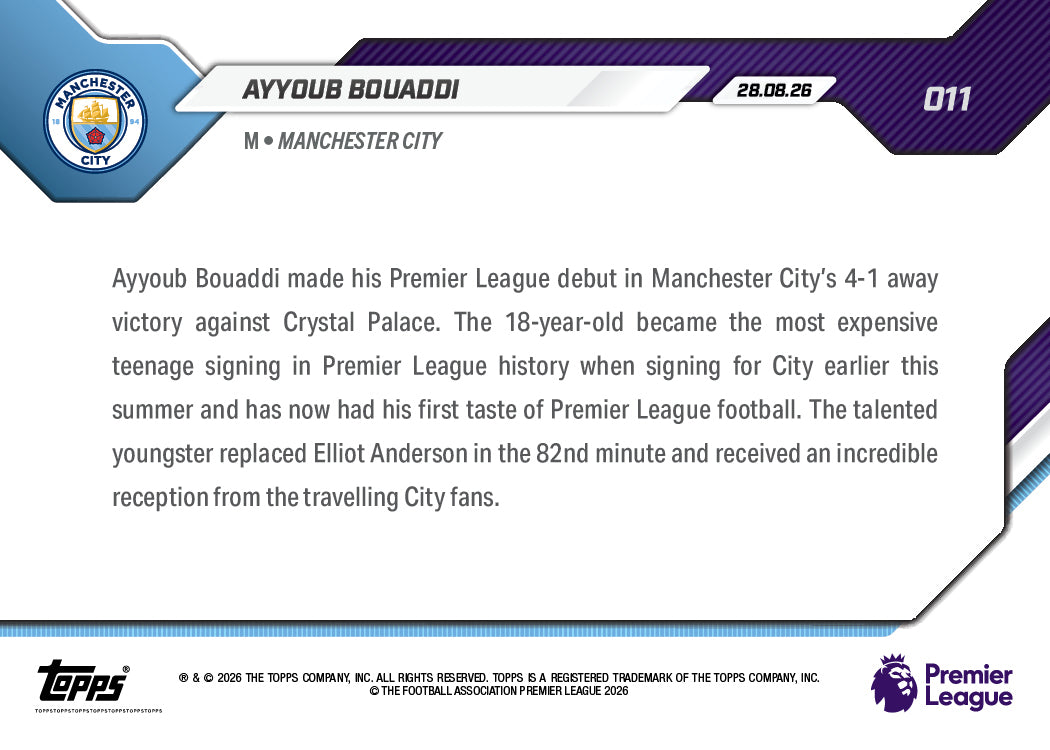 Ayyoub Bouaddi - 2026-27 Premier League Topps NOW - Card 11 - Image 6