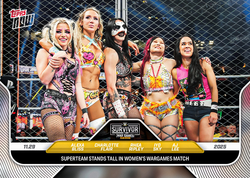 Bliss / Flair / Ripley / SKY / Lee - 2025 WWE Topps NOW - Card 128 - PR: 2021