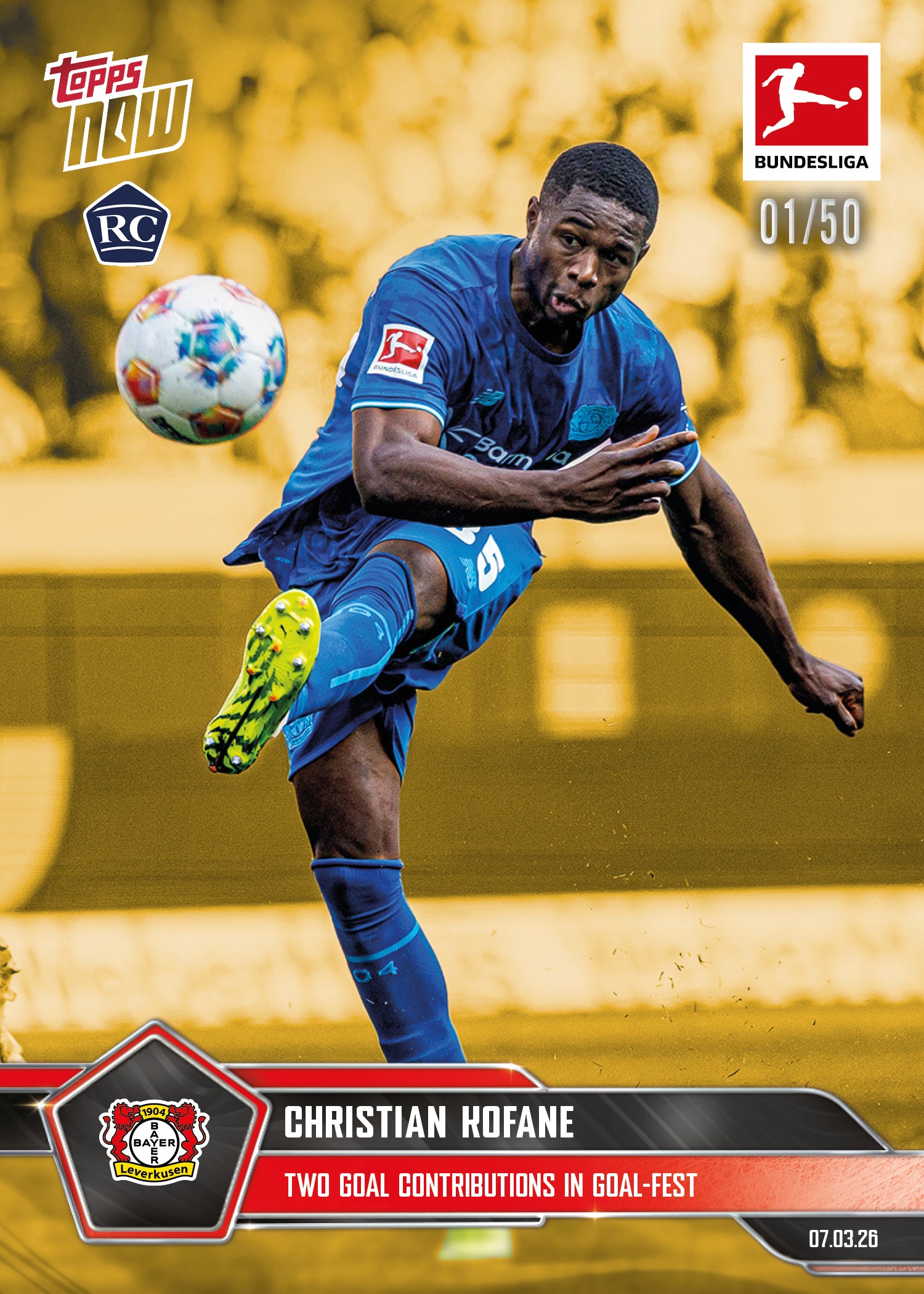 Christian Kofane - 2025-26 Bundesliga Topps NOW - Card 142 - PR:644 - Image 6