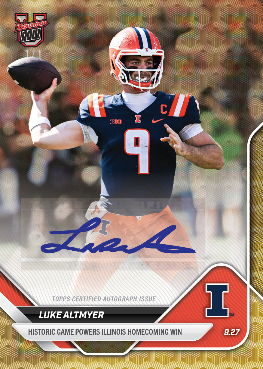 Luke Altmyer - 2025-26 Bowman U NOW Football - Card 20 - PR: 603 - Image 2