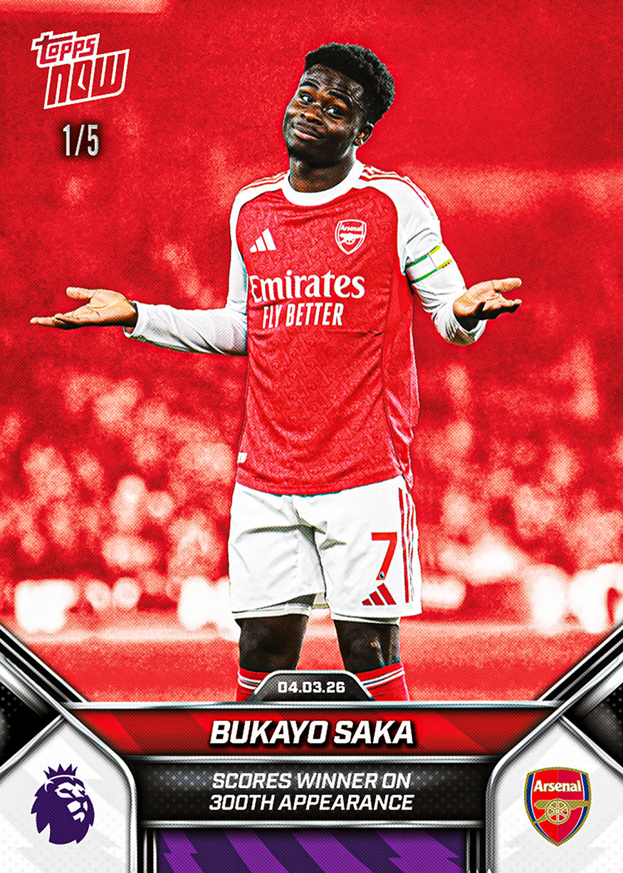 Bukayo Saka - 2025-26 Premier League Topps NOW - Card 151 - PR: 1623 - Image 3