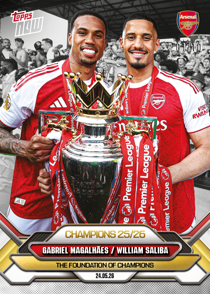 Gabriel Magalhães / William Saliba - 2025-26 Arsenal FC Topps NOW - Card 5 - PR: 5615 - Image 5