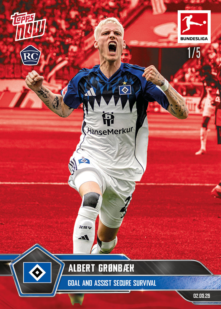 Albert Grønbæk - 2025-26 Bundesliga Topps NOW - Card 183 - PR: 953 - Image 3
