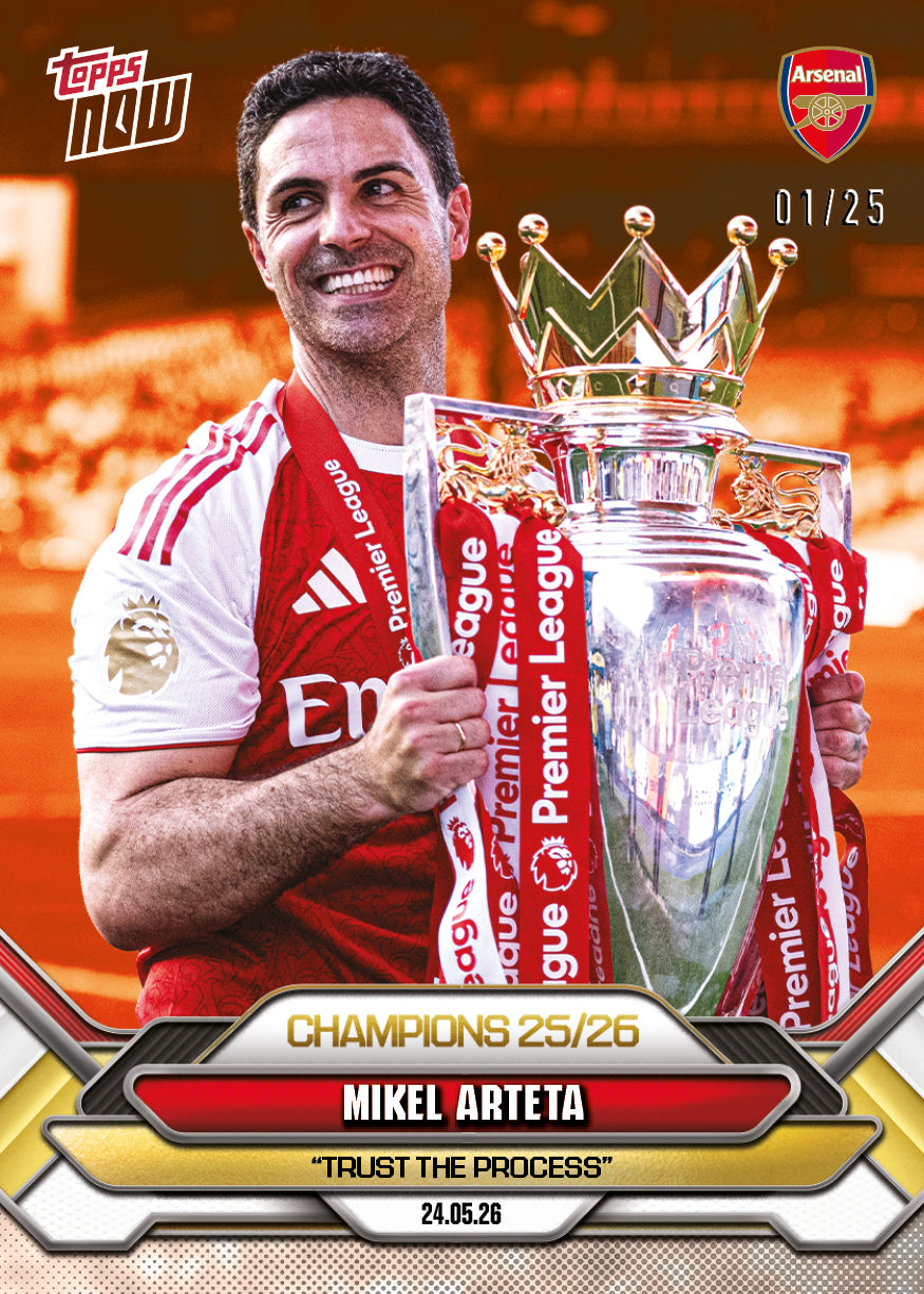 Mikel Arteta - 2025-26 Arsenal FC Topps NOW - Card 1 - PR: 5684 - Image 6