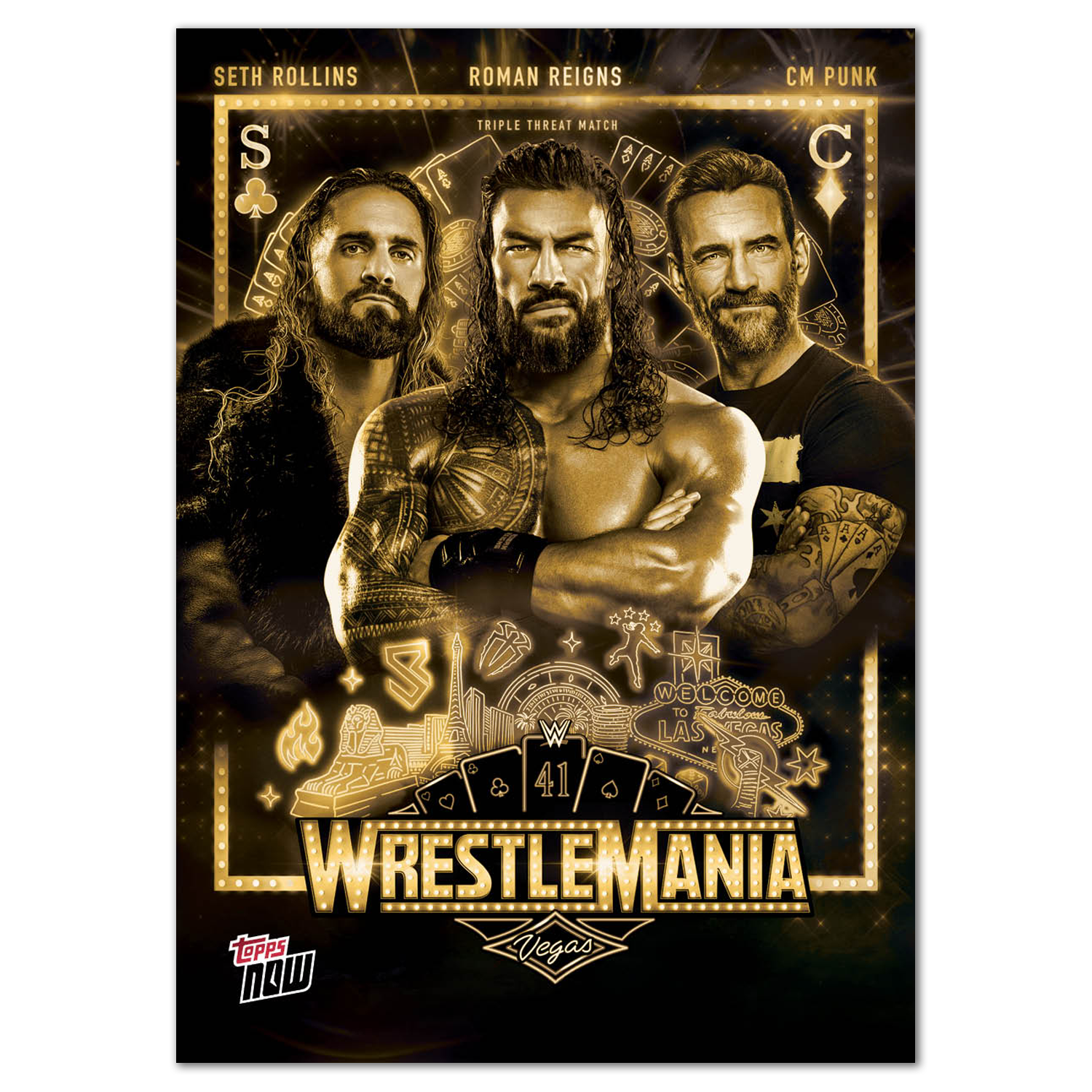 Seth Rollins/Roman Reigns/CM Punk - 2025 WWE Topps NOW - Card WM2 - PR: 4892 - Image 2