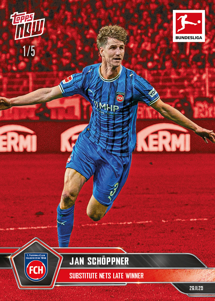 Jan Schöppner - 2025-26 Bundesliga Topps NOW - Card 70 - PR: 103 - Image 3