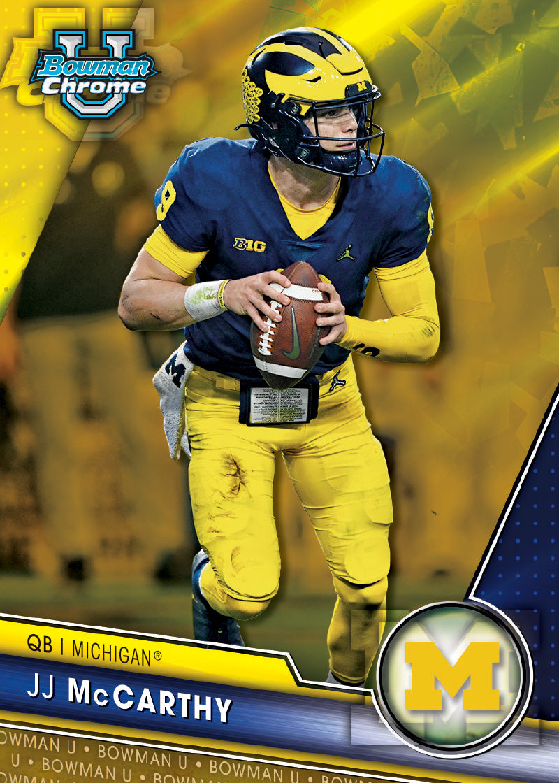 Alternative view of 2023 Bowman University Chrome Football Sapphire Edition - Hobby Box