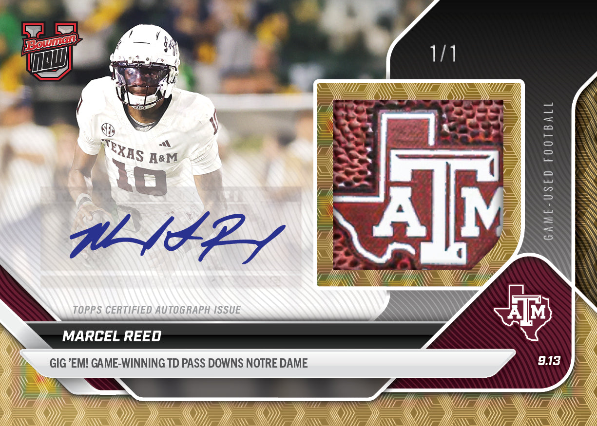 Marcel Reed - 2025-26 Bowman U NOW Football - Card 14 - LOOK FOR RELICS & AUTO-RELICS - PR: 4457 - Image 2