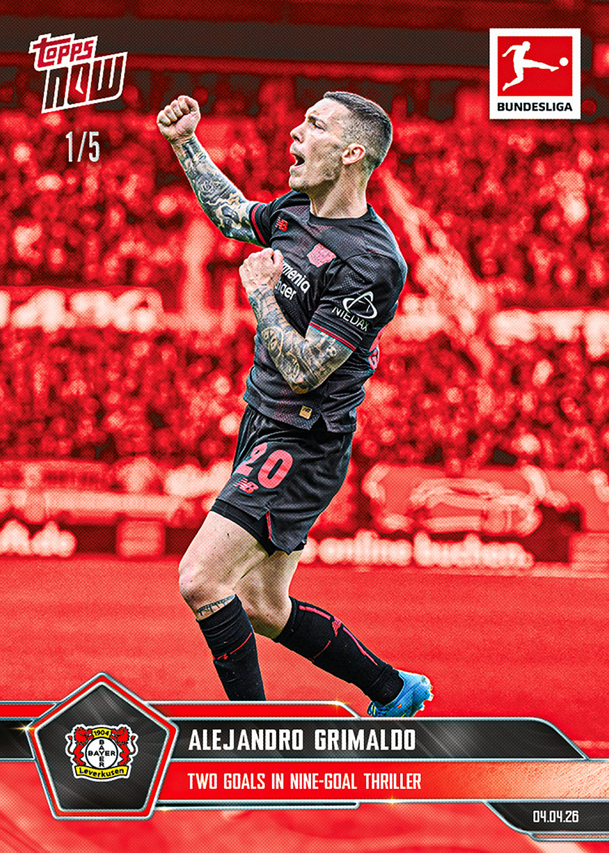 Alejandro Grimaldo - 2025-26 Bundesliga Topps NOW - Card 160 - PR: 105 - Image 3
