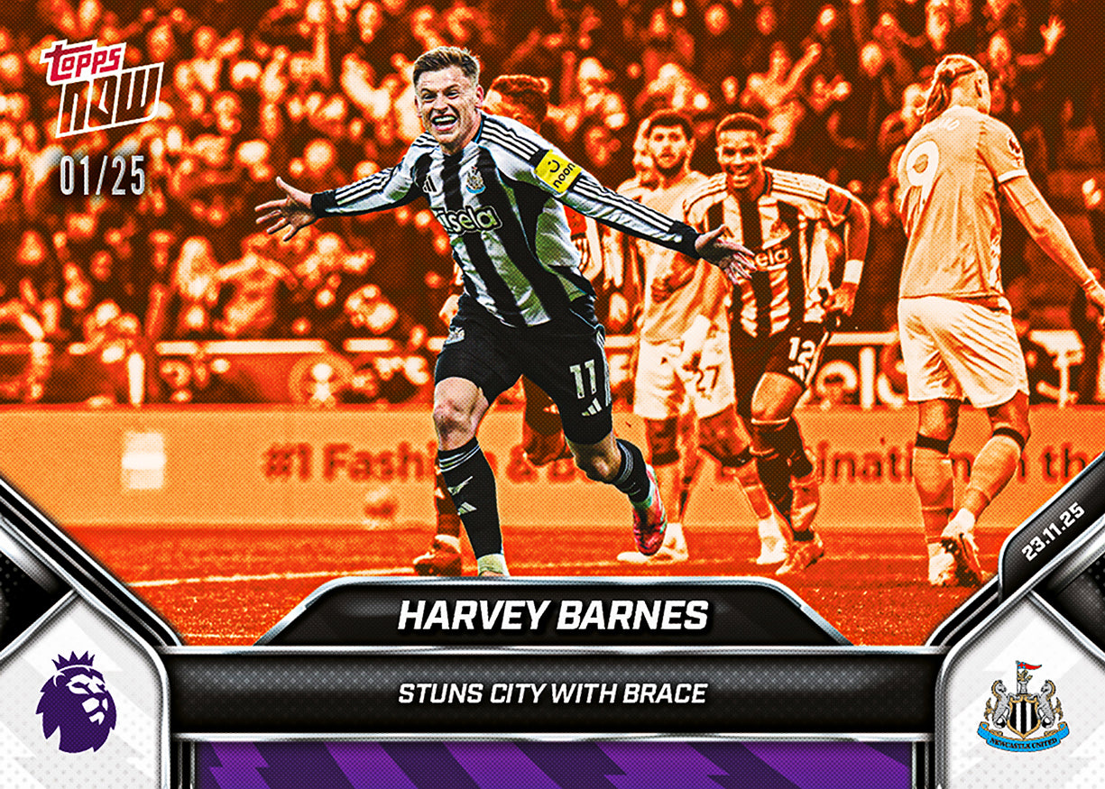 Harvey Barnes - 2025-26 Premier League Topps NOW - Card 62 - PR: 256 - Image 5