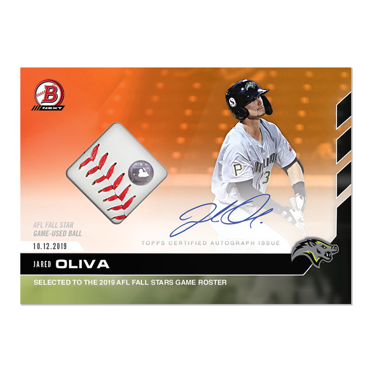 On-Card Auto Relic # to 5 - Jared Oliva - Bowman NEXT TOPPS NOW Card FSG-5B