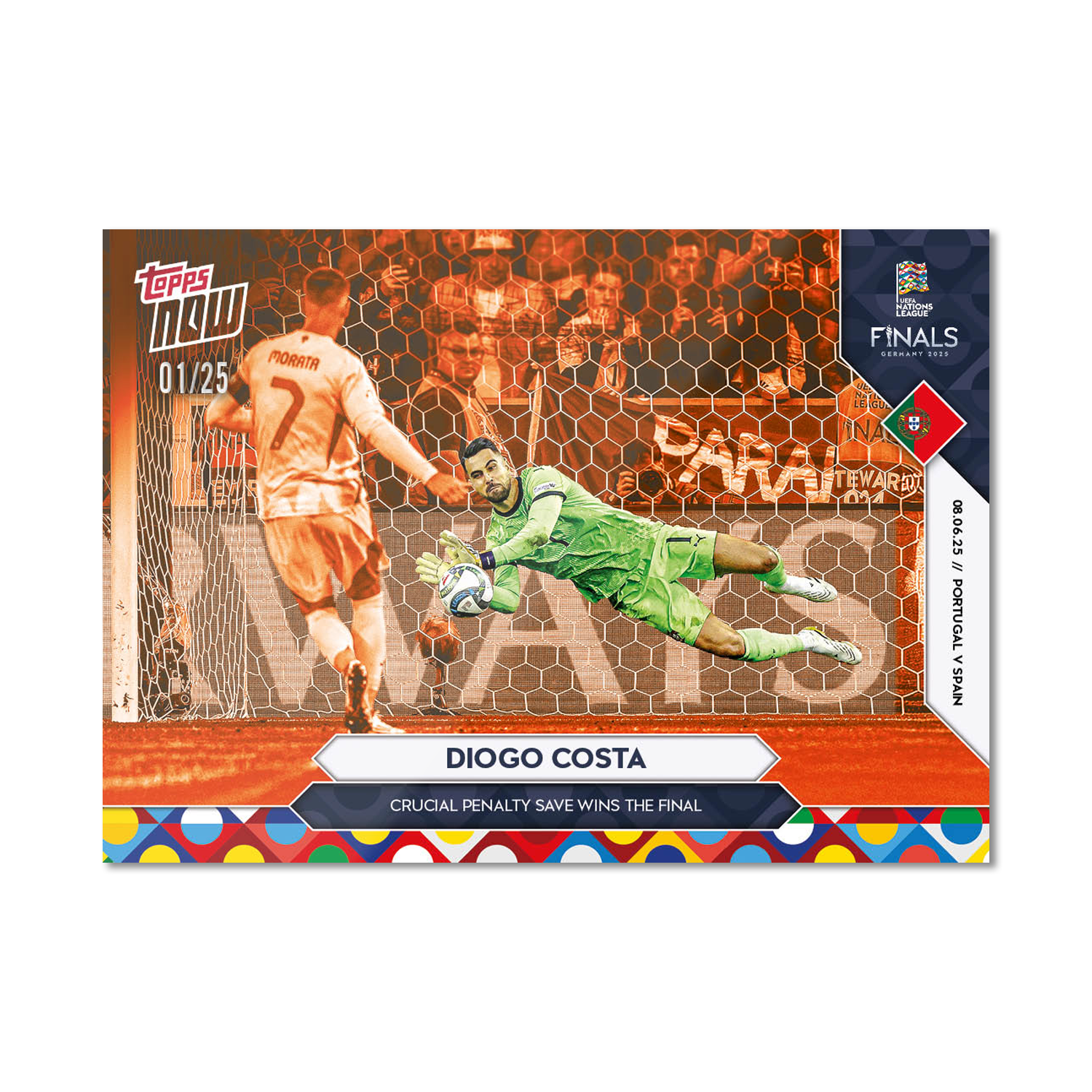 Diogo Costa - 2025 UEFA Nations League Topps NOW - Card 5 - PR: 356 - Image 5