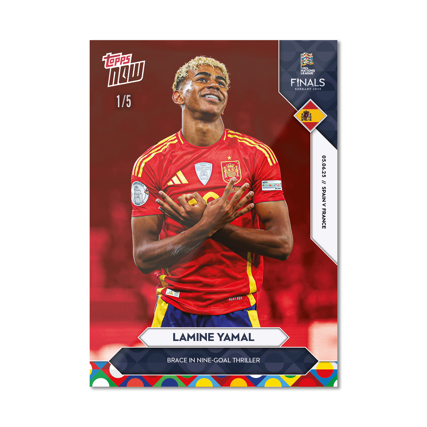 Lamine Yamal - 2025 UEFA Nations League Topps NOW - Card 2 - PR: 6451 - Image 3