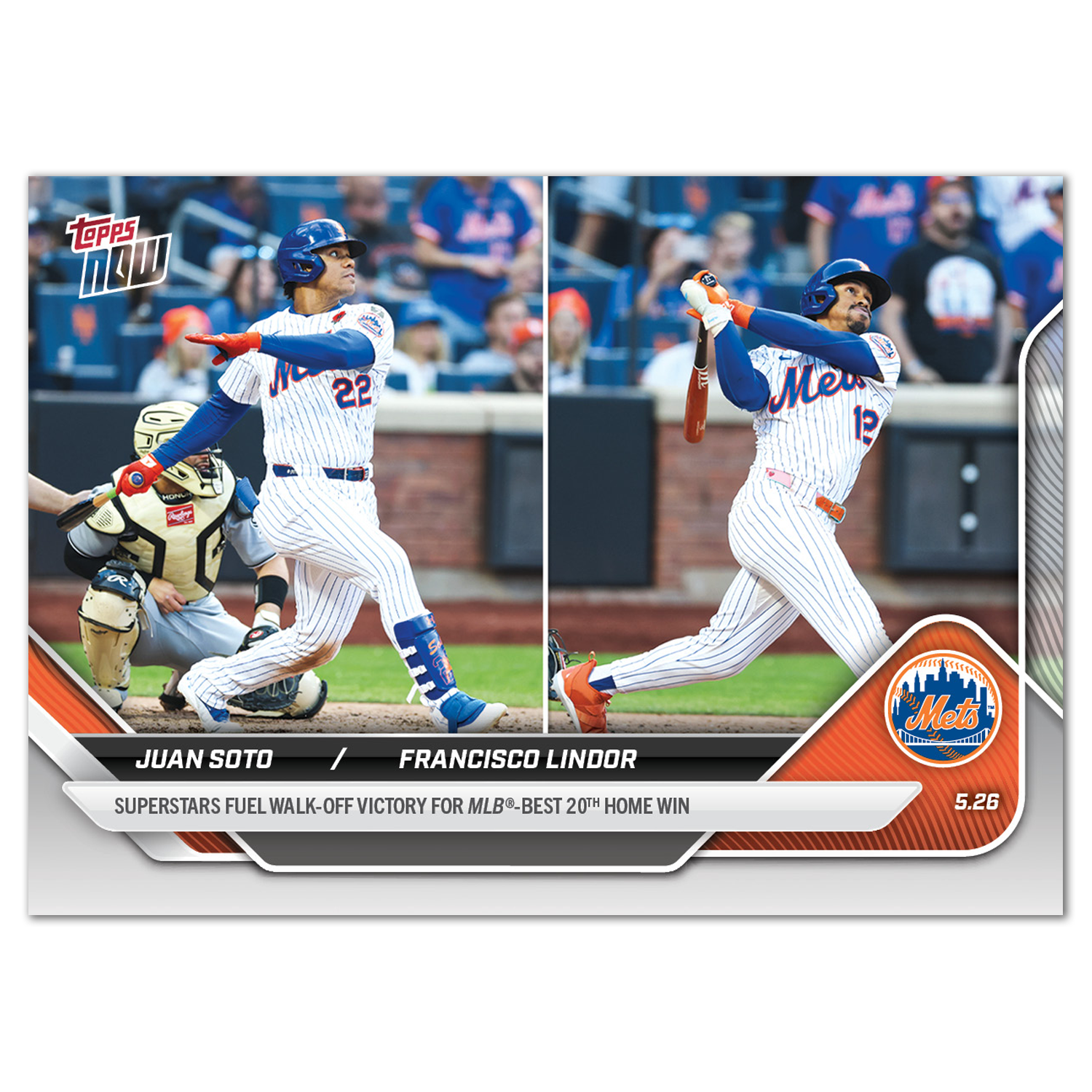 Juan Soto/Francisco Lindor - 2025 MLB Topps NOW - Card 220 - PR: 2801