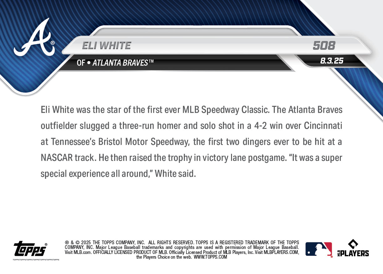 Eli White - 2025 MLB Topps NOW - Card 508 - PR: 1317 - Image 2