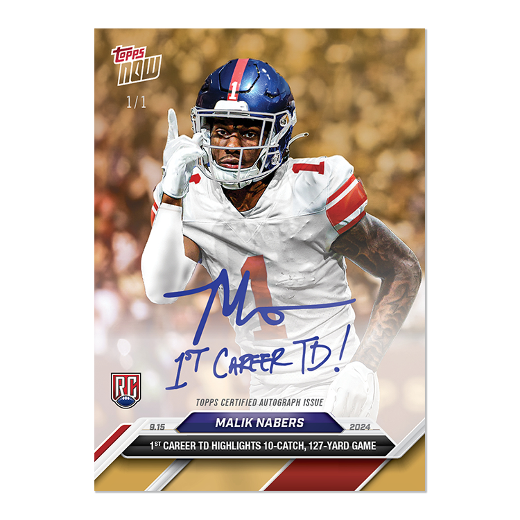 Malik Nabers - 2024 TOPPS NOW Football Card 4 - LOOK FOR AUTOS - PR: 7092 - Image 2
