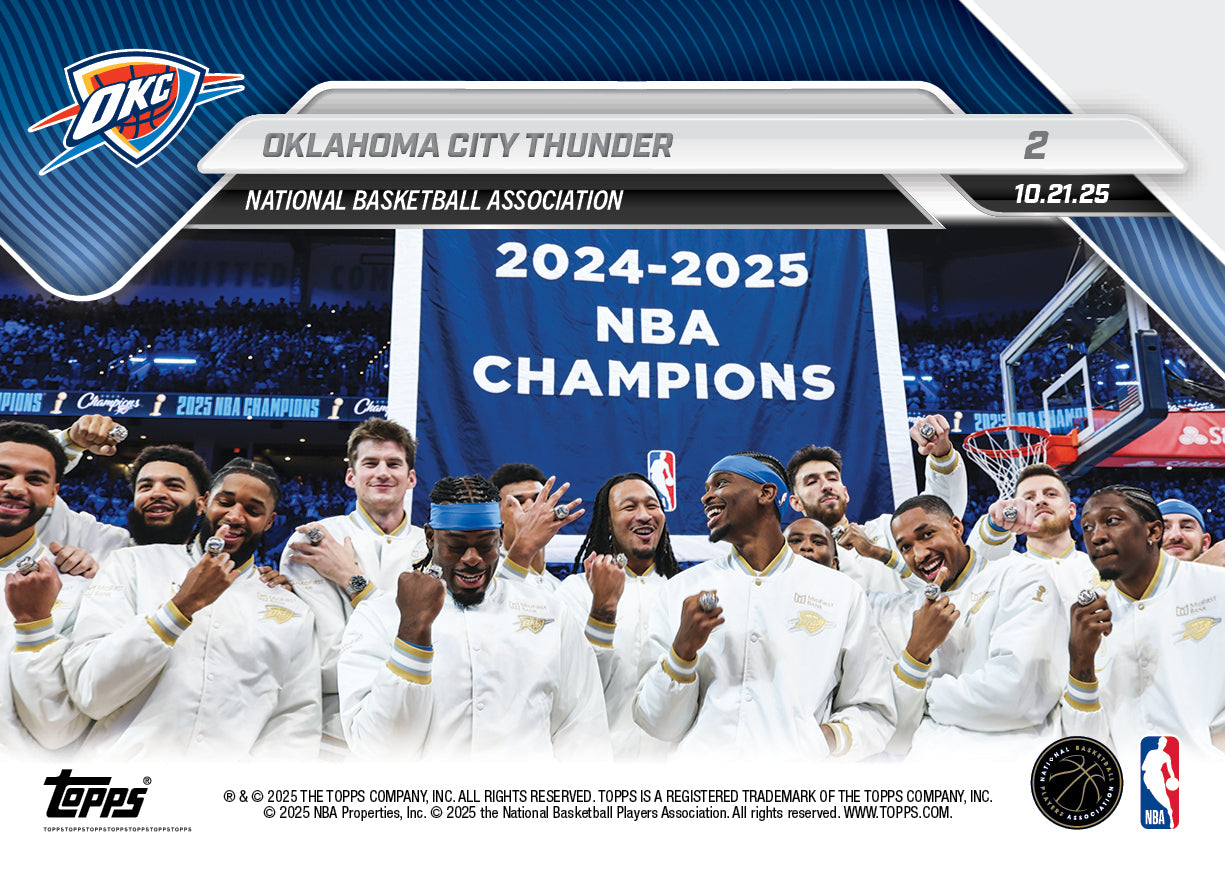 Oklahoma City Thunder - 2025-26 NBA Topps NOW - Card 2 - PR: 4033 - Image 2
