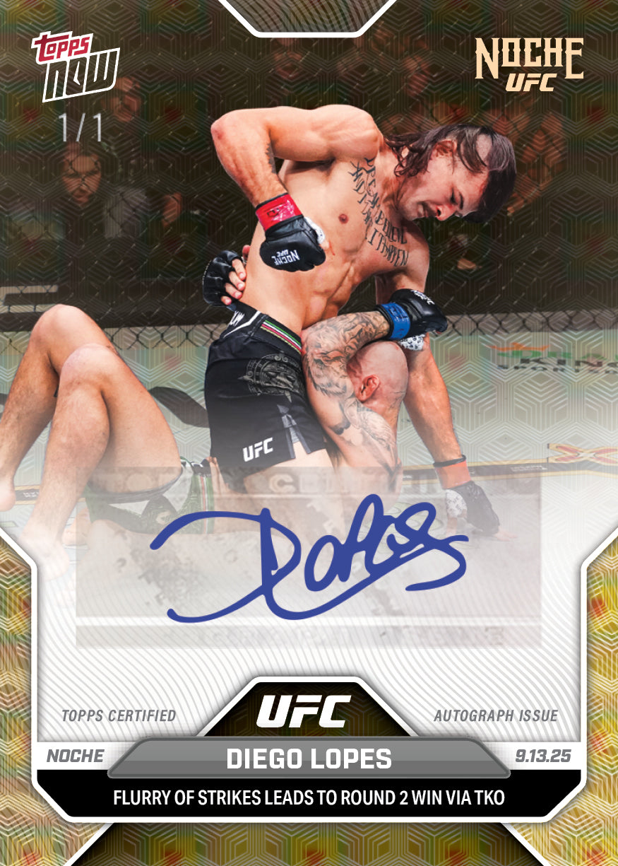 Diego Lopes - 2025 UFC Topps NOW - Card 29 - LOOK FOR AUTOS - PR: 3146 - Image 2