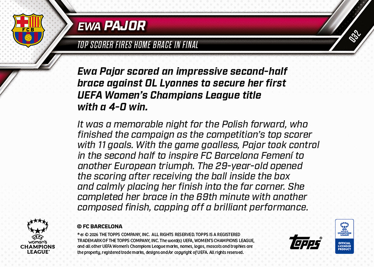 Ewa Pajor - 2025-26 UWCL Topps NOW - Card 32 - PR: 665 - Image 9