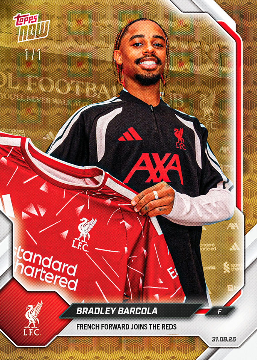 Alternative view of Bradley Barcola - 2026-27 Liverpool FC Topps NOW - Card 1