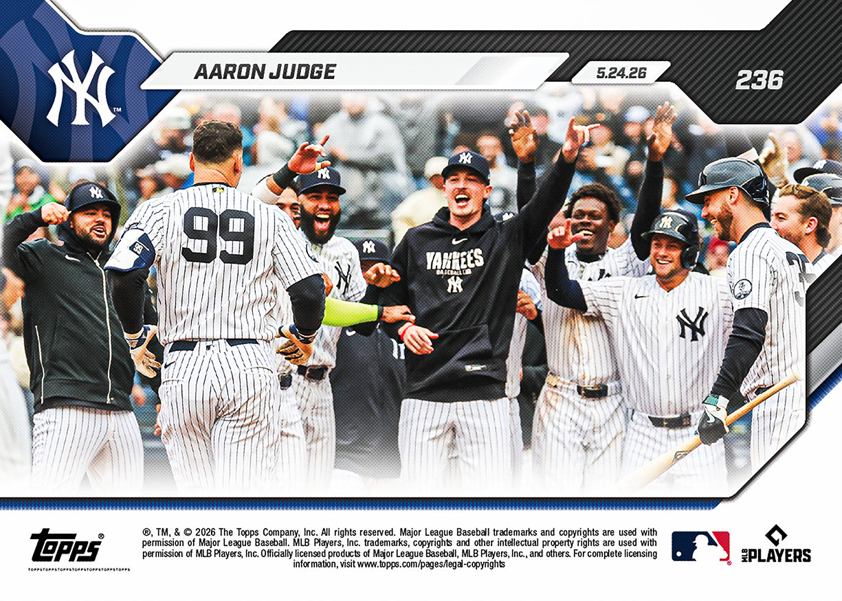 Aaron Judge - 2026 MLB Topps NOW - Card 236 - PR: 3547 - Image 3