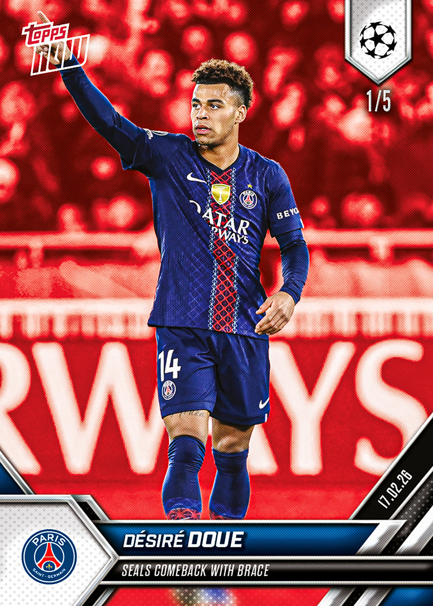 Désiré Doué - 2025-26 UCL Topps NOW - Card 89 - PR: 465 - Image 3