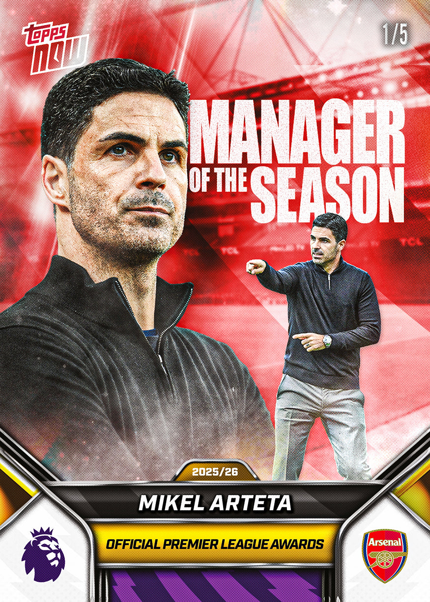 Mikel Arteta - 2025-26 Premier League Topps NOW - Card 211 - PR: 1397 - Image 4