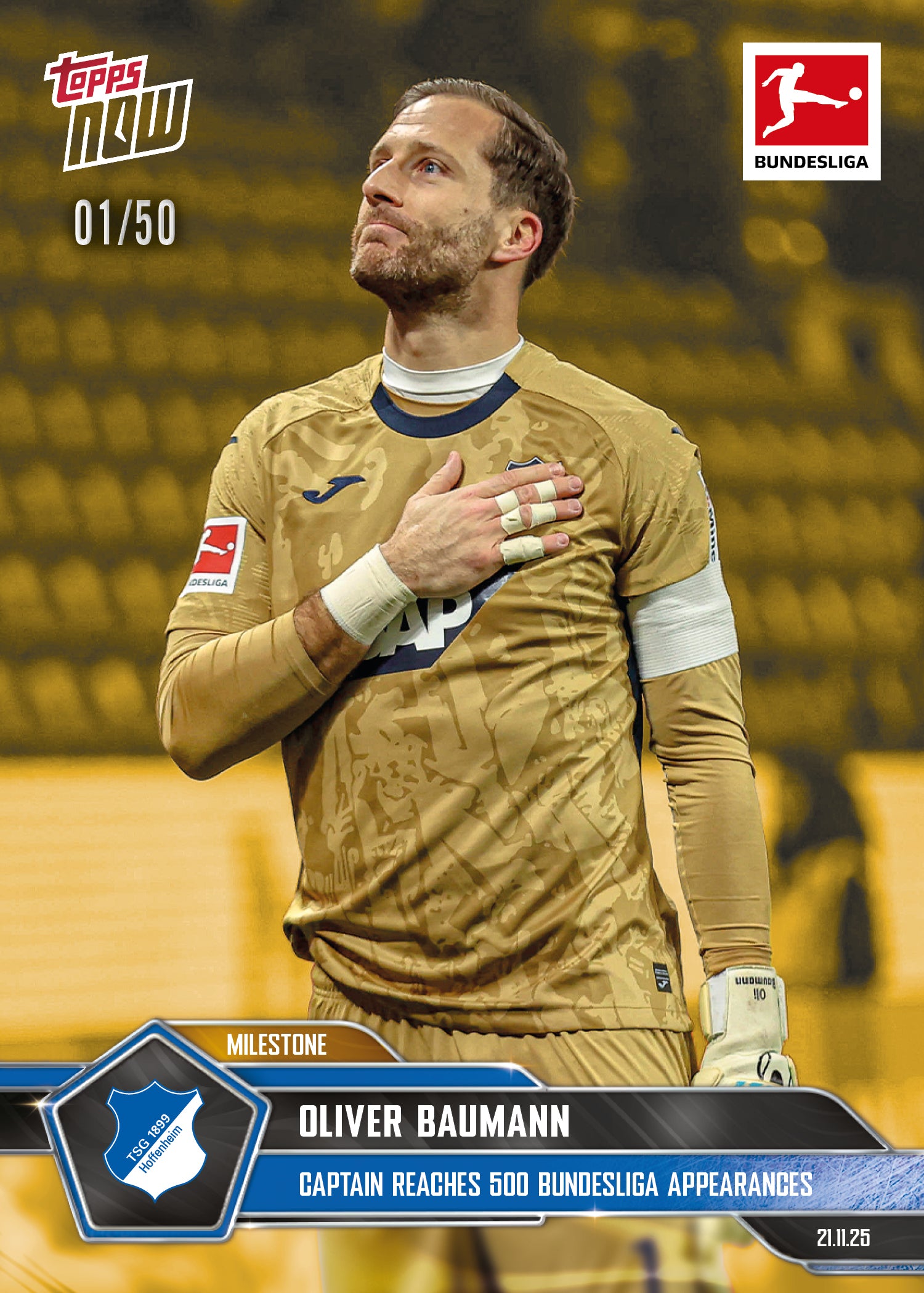 Oliver Baumann - 2025-26 Bundesliga Topps NOW - Card 62 - PR: 267 - Image 6