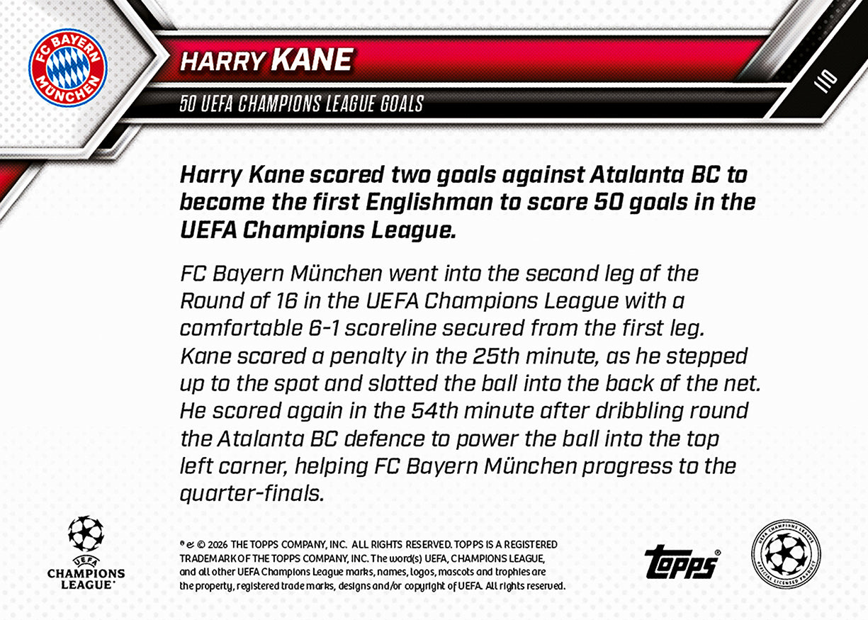 Harry Kane - 2025-26 UCL Topps NOW - Card 110 - PR: 1148 - Image 8