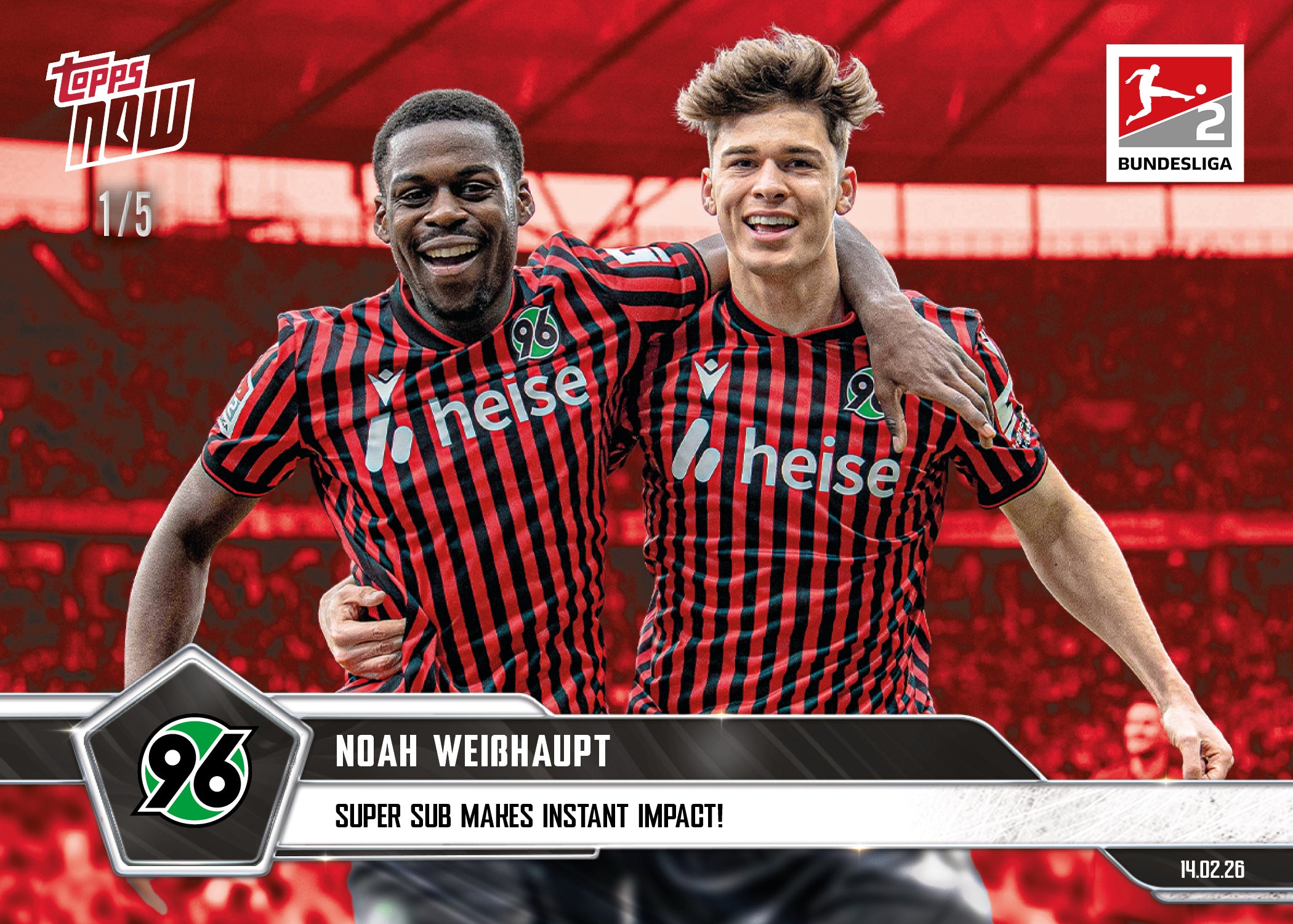 Noah Weißhaupt - 2025-26 Bundesliga Topps NOW - Card 124 - PR: 281 - Image 3