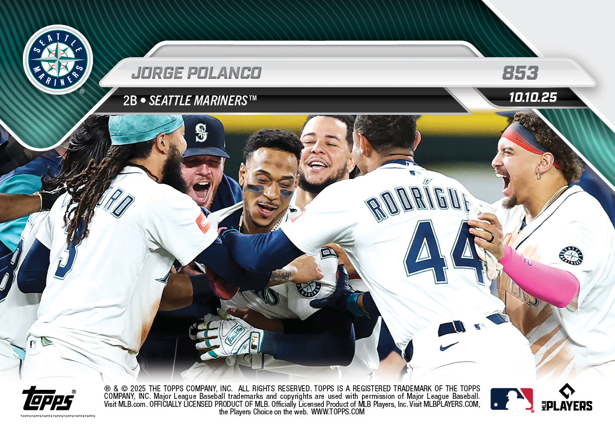 Jorge Polanco - 2025 MLB Topps NOW - Card 853 - PR: 3586 - Image 4